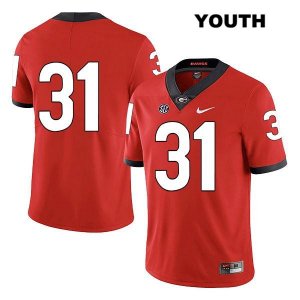 Youth Georgia Bulldogs NCAA #31 William Poole Nike Stitched Red Legend Authentic No Name College Football Jersey MAJ4454MW